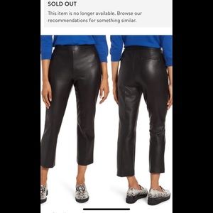 Halogen ® Crop Straight Leg Faux Leather Pants